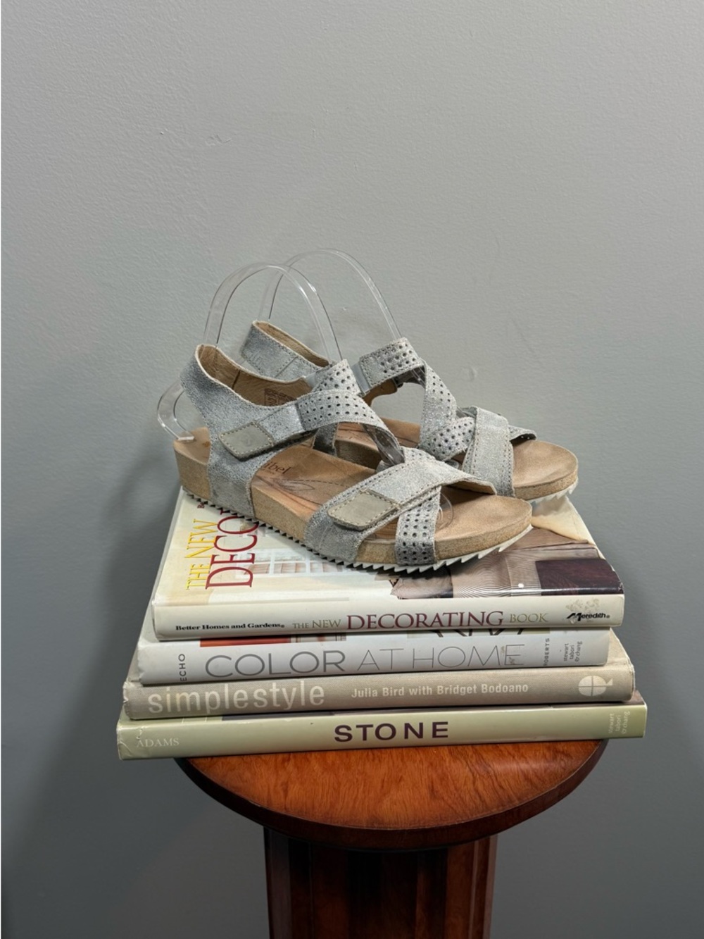 Josef Seibel Light Gray Suede Slingback Sandals Size 38 - Picture 3 of 14